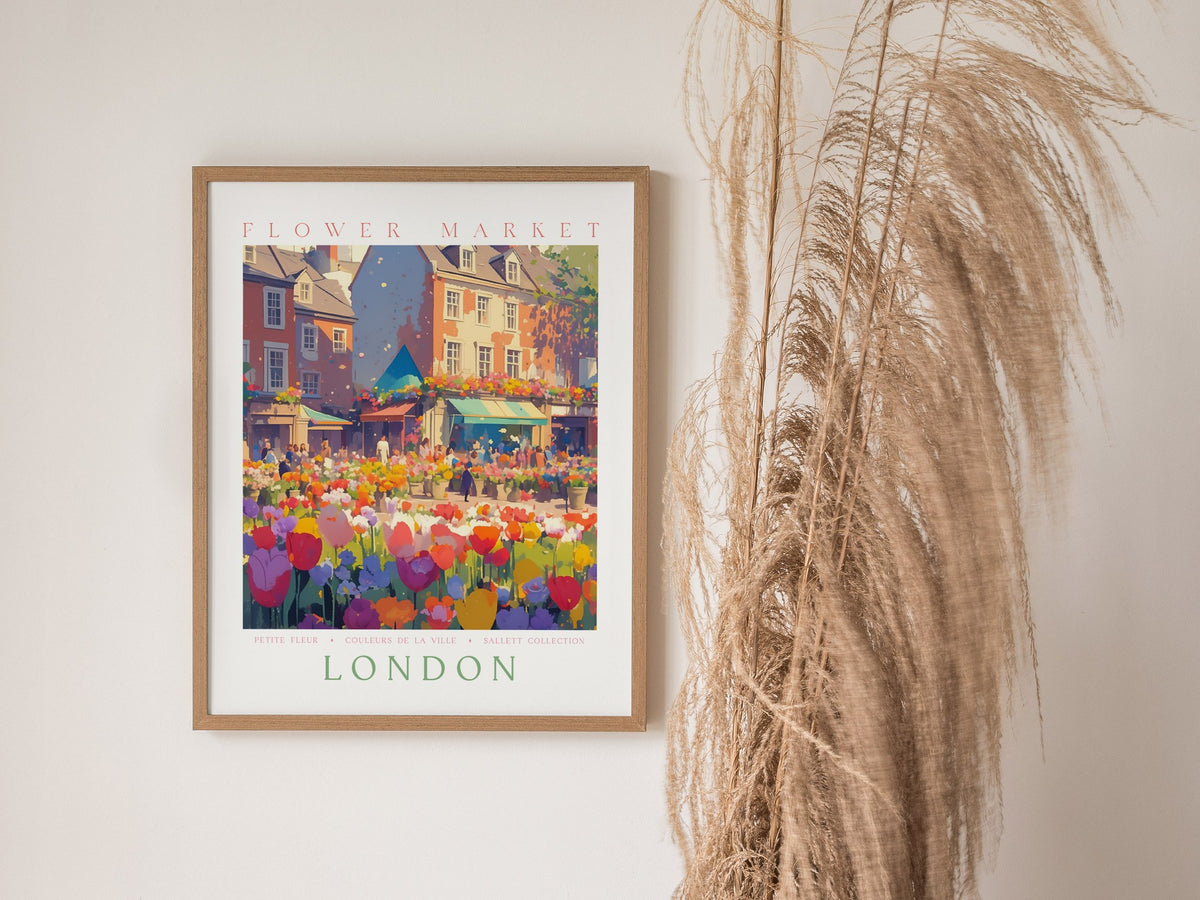 Flower Market London Poster | Floral and Plants Art Print — styled in an interior