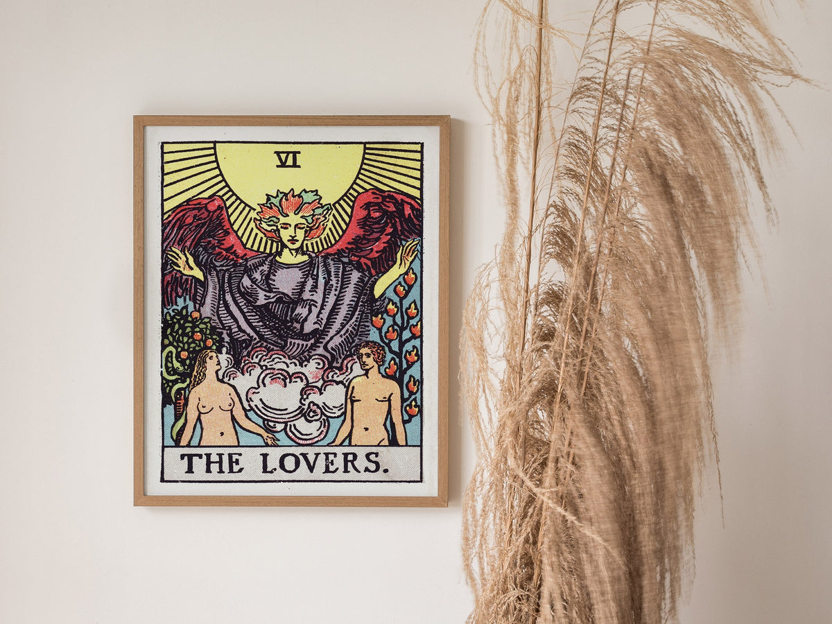 The Lovers Poster | Tarot Art Print — styled in an interior