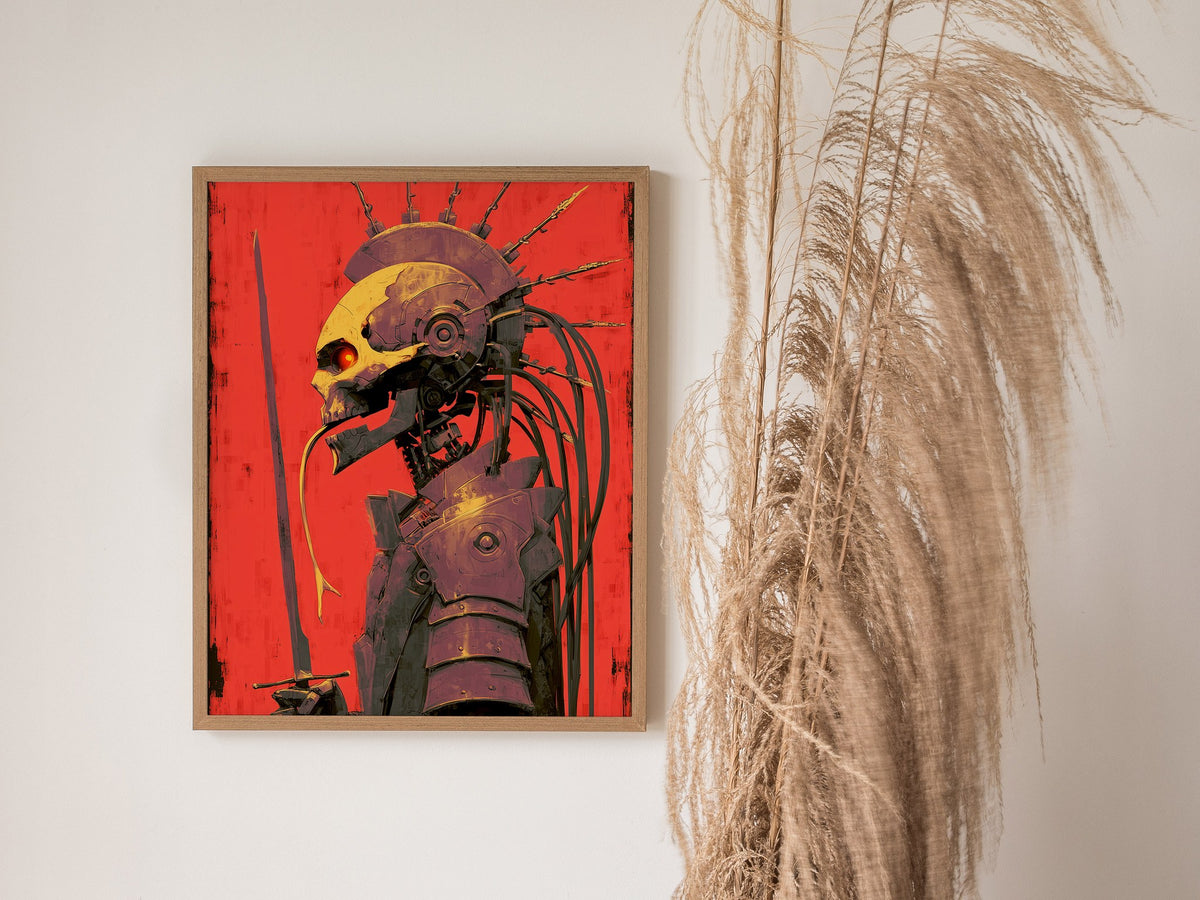 Cyberpunk Death Poster | Tarot Art Print — styled in an interior