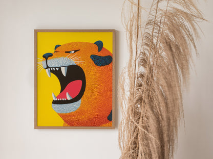 Roaring Tiger Poster | Kids Art Print — styled in an interior