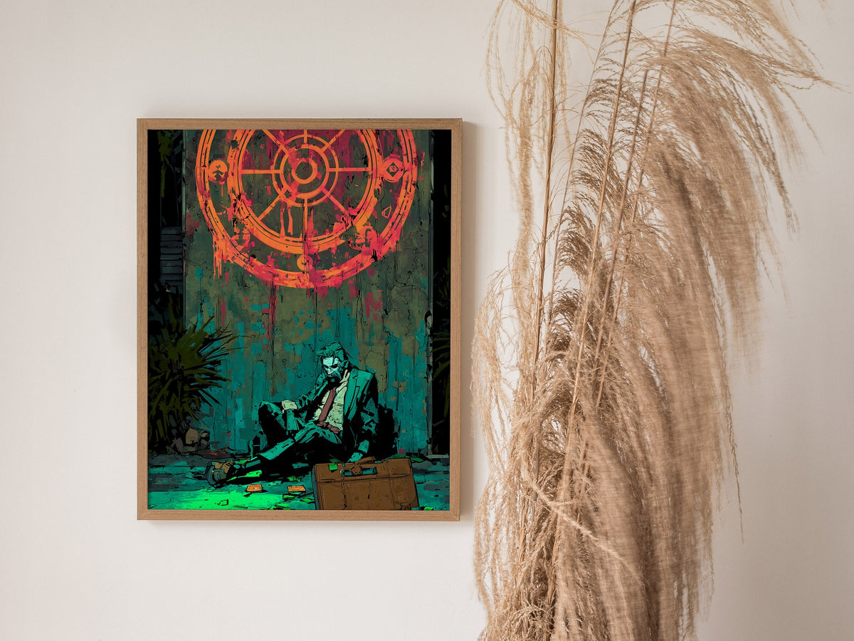 Wheel of Fortune Poster | Tarot Art Print — styled in an interior