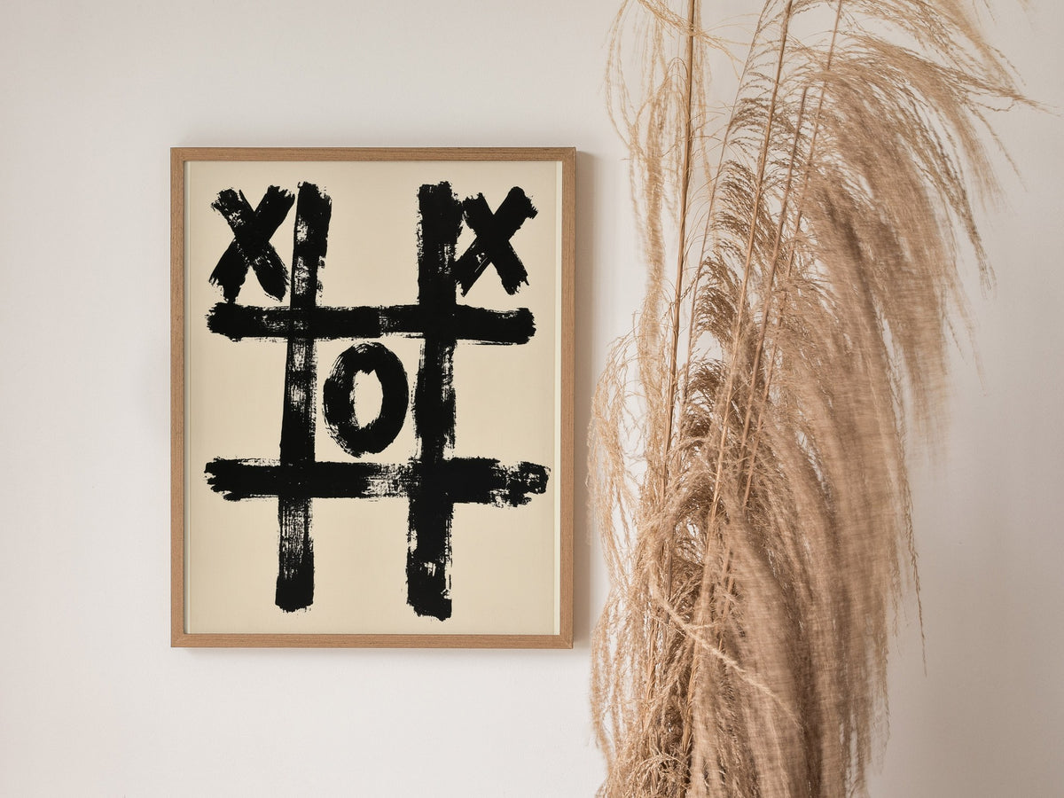 Losing Game Poster | Black and White Black and White Art Print | Game Room Wall Art — styled in an interior