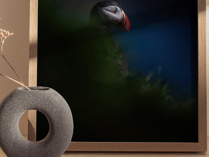 Puffin Poster | Artistic Art Print — styled in an interior