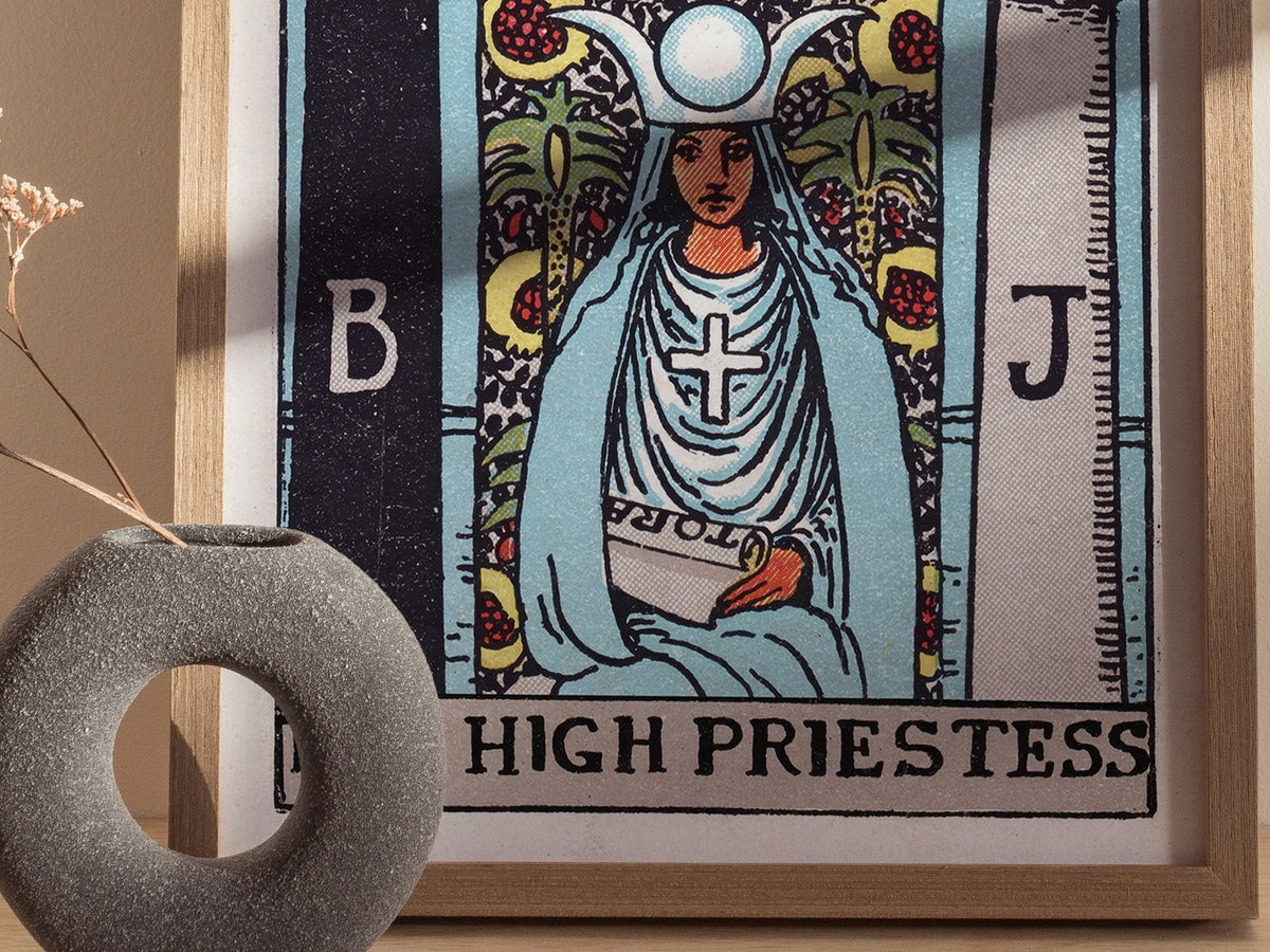 The High Priestess Poster | Tarot Art Print — styled in an interior