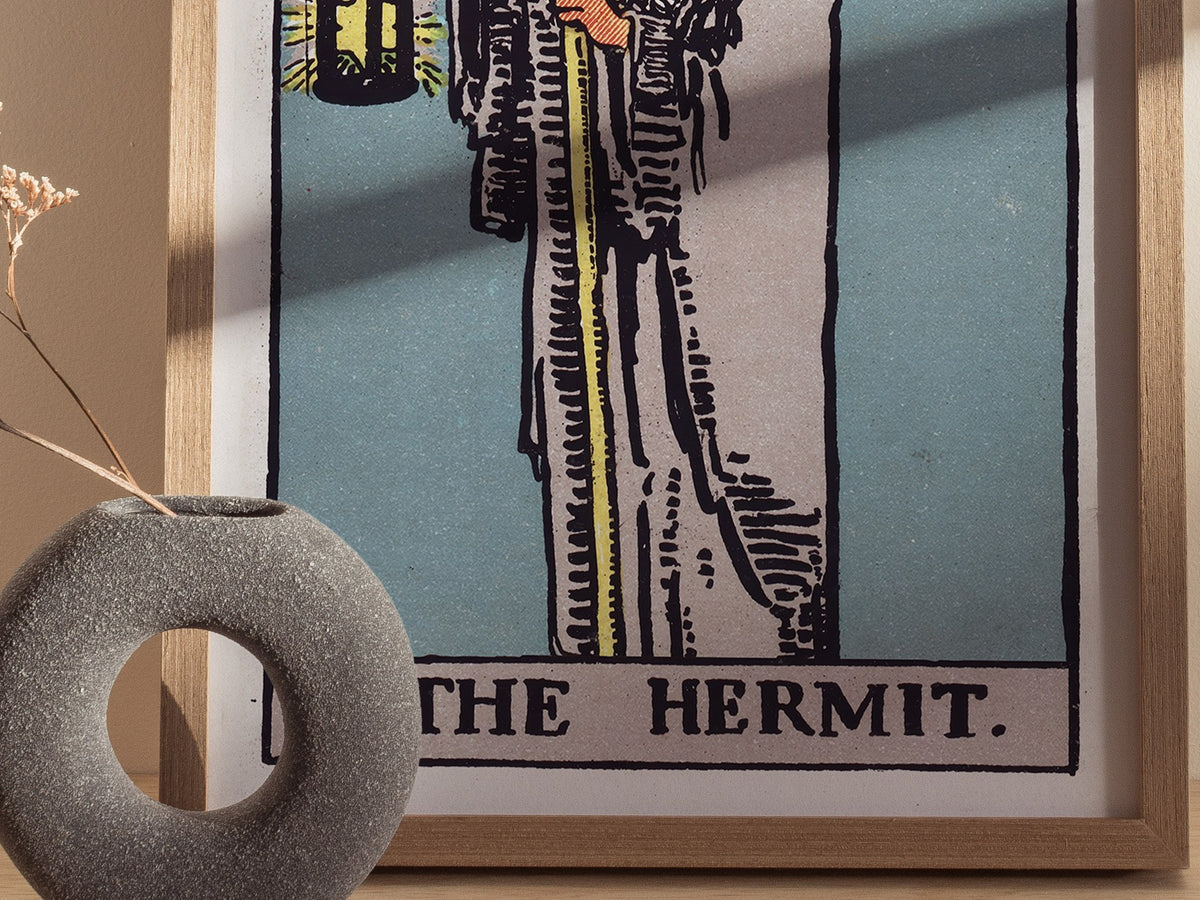 The Hermit Poster | Tarot Art Print — styled in an interior