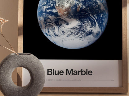 Blue Marble Poster | Nasa Art Print — styled in an interior