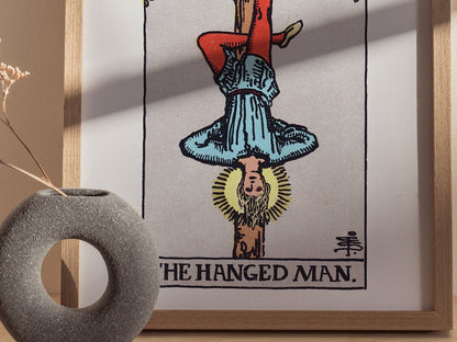 The Hanged Man v2 Poster | Tarot Art Print — styled in an interior