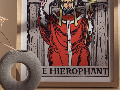 The Hierophant Poster | Tarot Art Print — styled in an interior