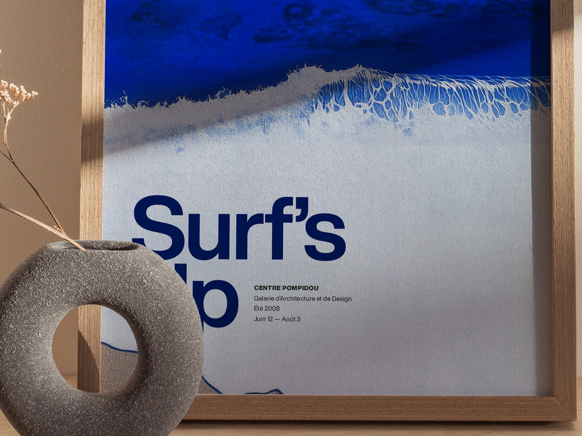 Surf Poster | Exhibit Art Print — styled in an interior