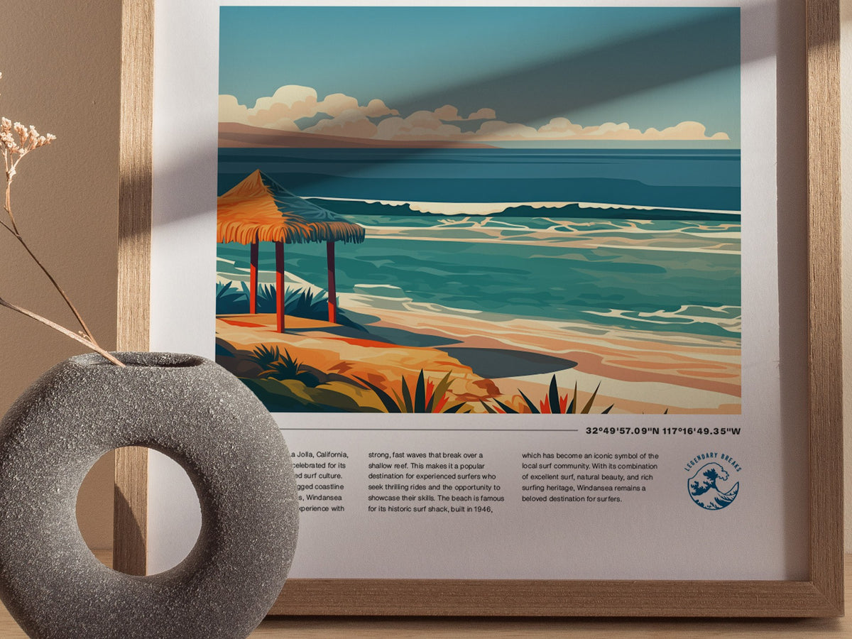 Windansea Poster | Surf Art Print — styled in an interior