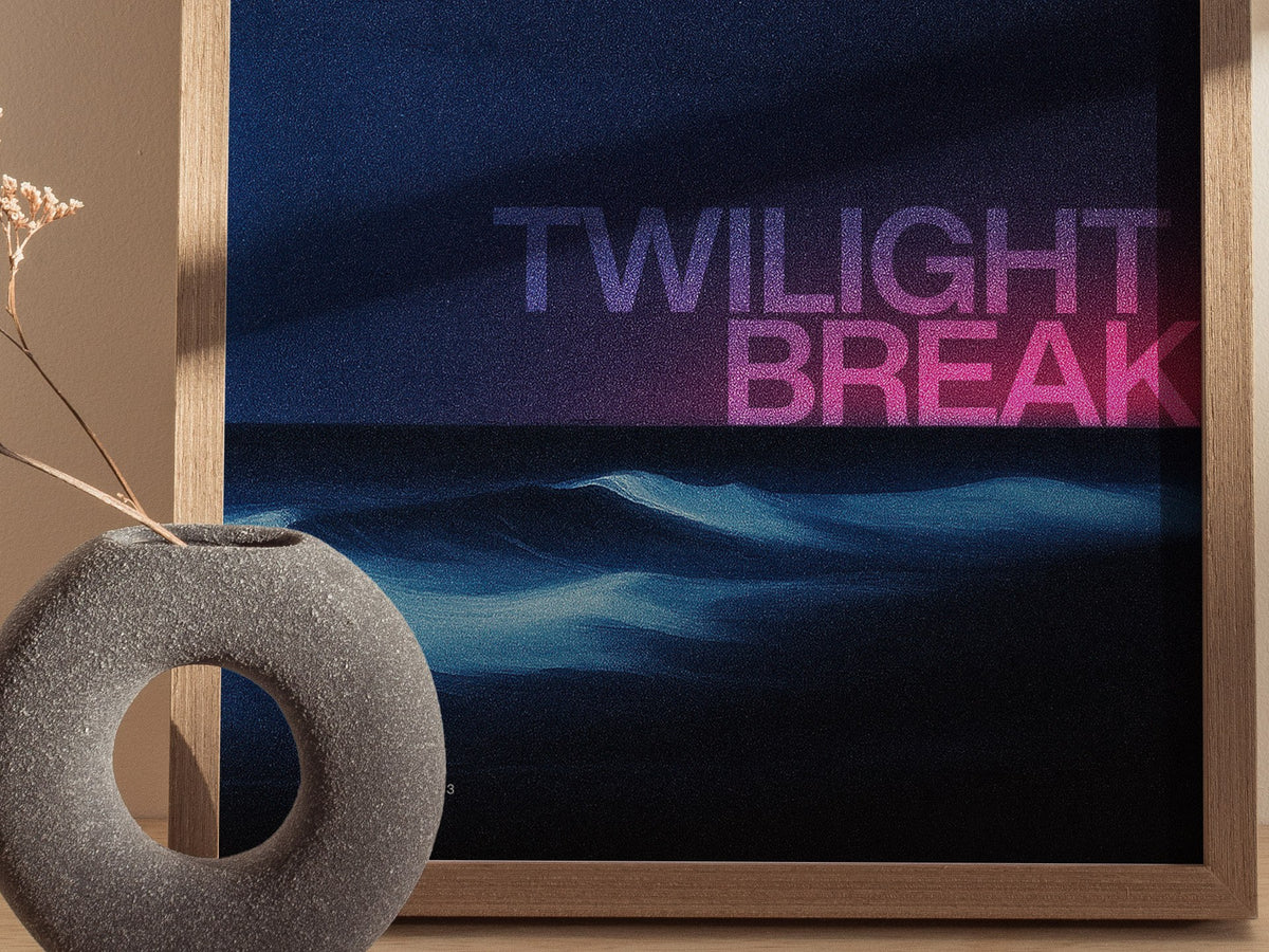 Twilight Break Poster | Exhibit Art Print — styled in an interior