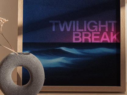 Twilight Break Poster | Exhibit Art Print — styled in an interior