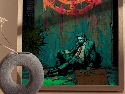 Wheel of Fortune Poster | Tarot Art Print — styled in an interior