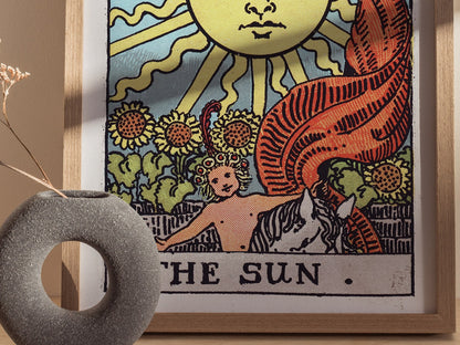 The Sun Poster | Tarot Art Print — styled in an interior