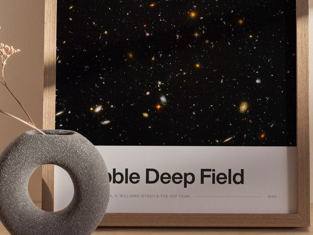 Hubble Deep Field Poster | Nasa Art Print — styled in an interior