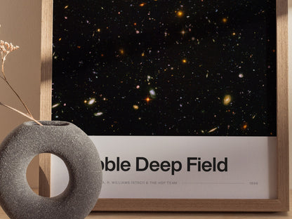 Hubble Deep Field Poster | Nasa Art Print — styled in an interior