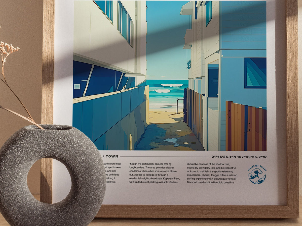 Tonggs Poster | Surf Art Print — styled in an interior