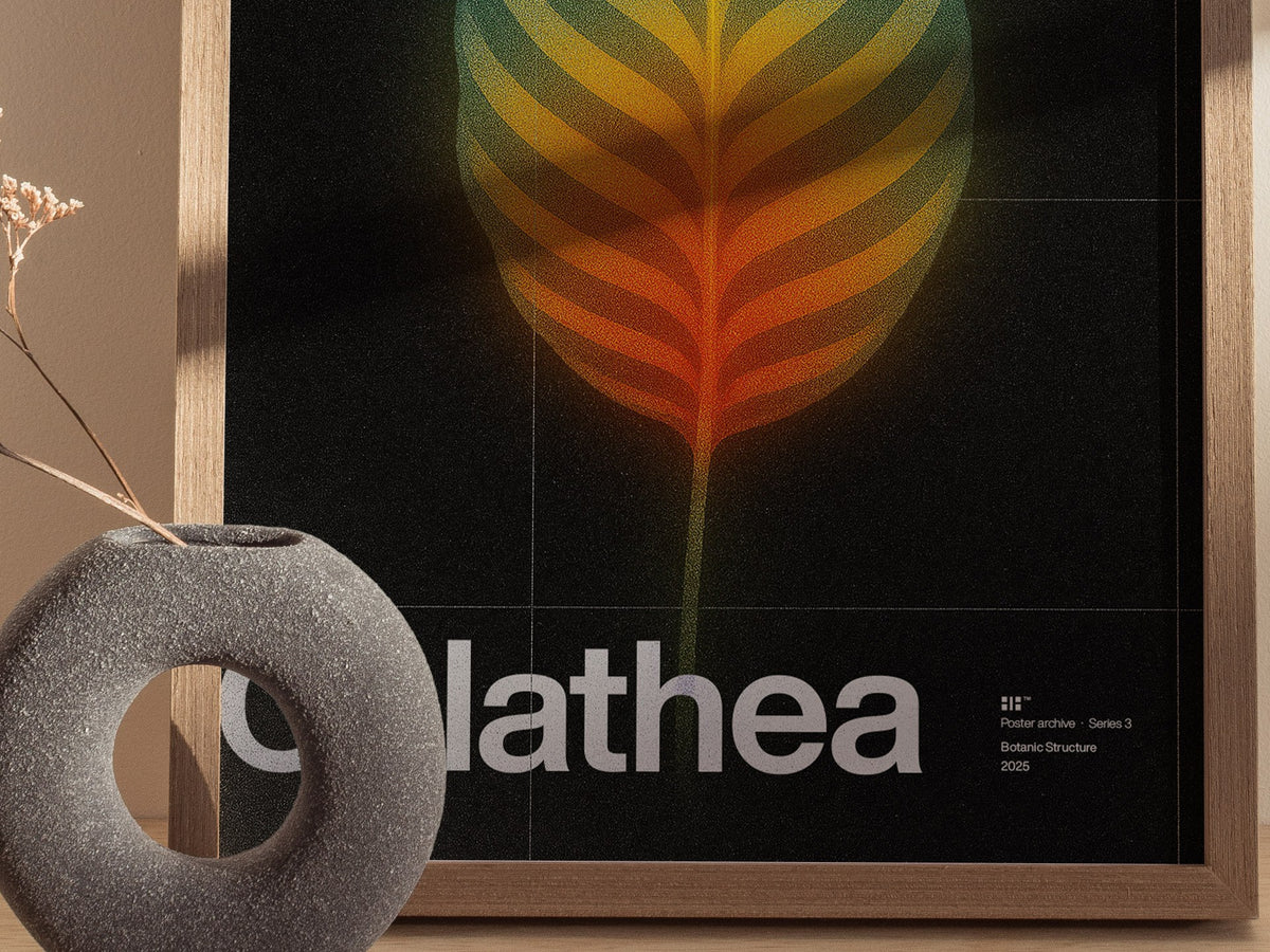 Calathea Poster | Exhibit Art Print — styled in an interior