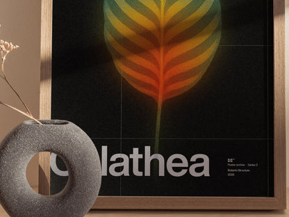 Calathea Poster | Exhibit Art Print — styled in an interior