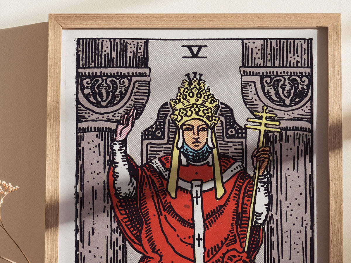 The Hierophant Poster | Tarot Art Print — styled in an interior