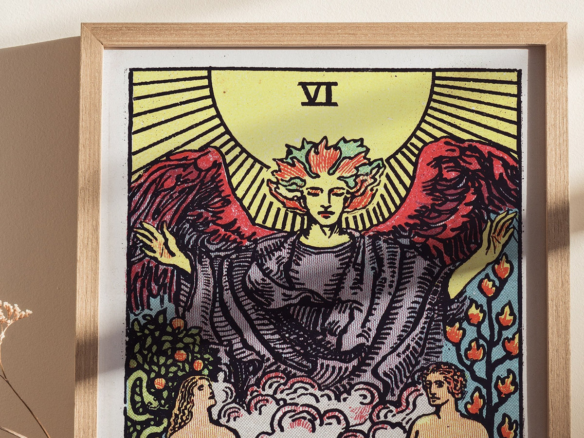 The Lovers Poster | Tarot Art Print — styled in an interior