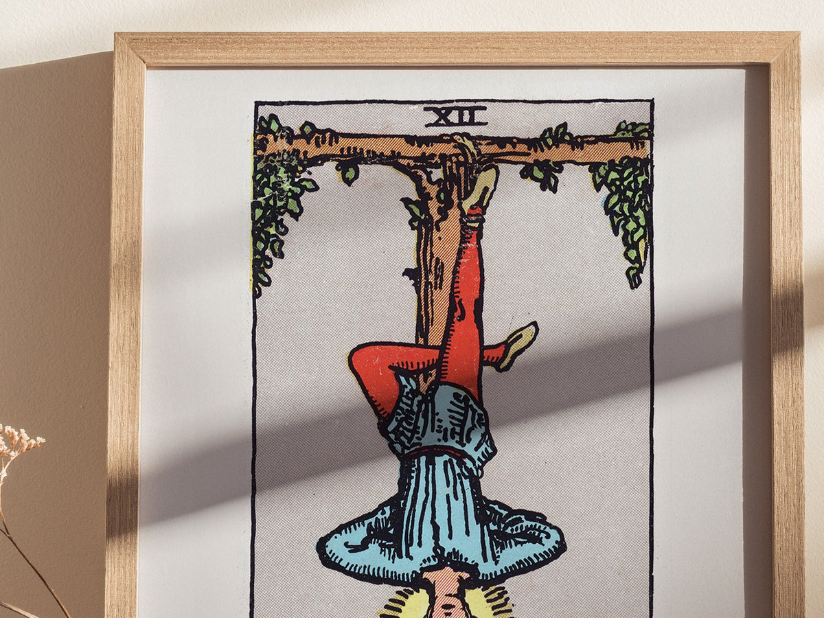 The Hanged Man v2 Poster | Tarot Art Print — styled in an interior