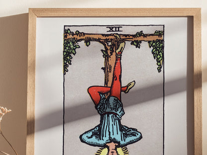 The Hanged Man v2 Poster | Tarot Art Print — styled in an interior
