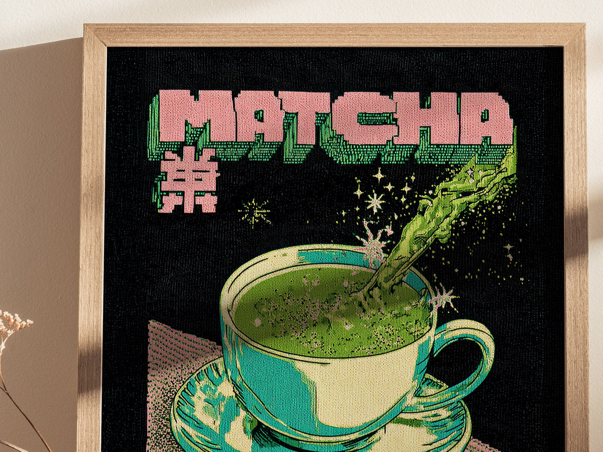 Matcha Mode Poster | Typography Art Print — styled in an interior