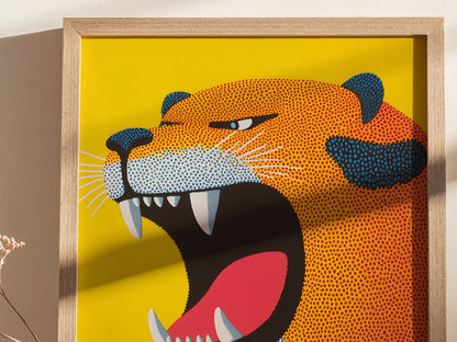 Roaring Tiger Poster | Kids Art Print — styled in an interior