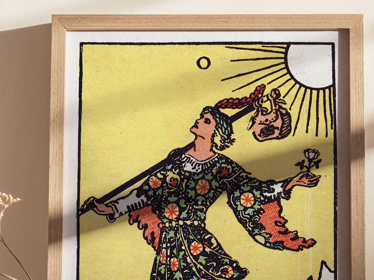 The Fool Poster | Tarot Art Print — styled in an interior