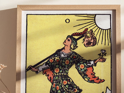 The Fool Poster | Tarot Art Print — styled in an interior