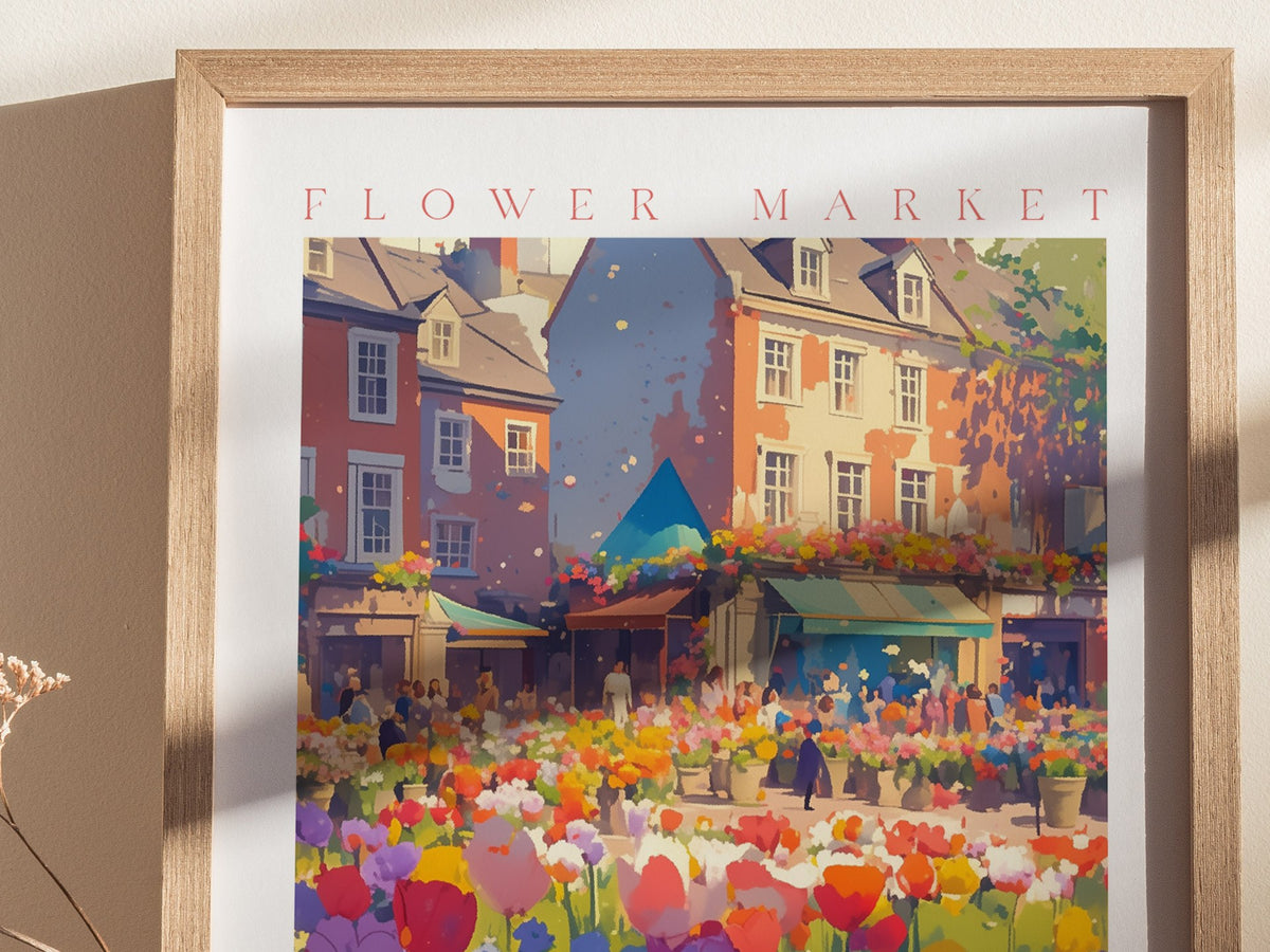 Flower Market London Poster | Floral and Plants Art Print — styled in an interior