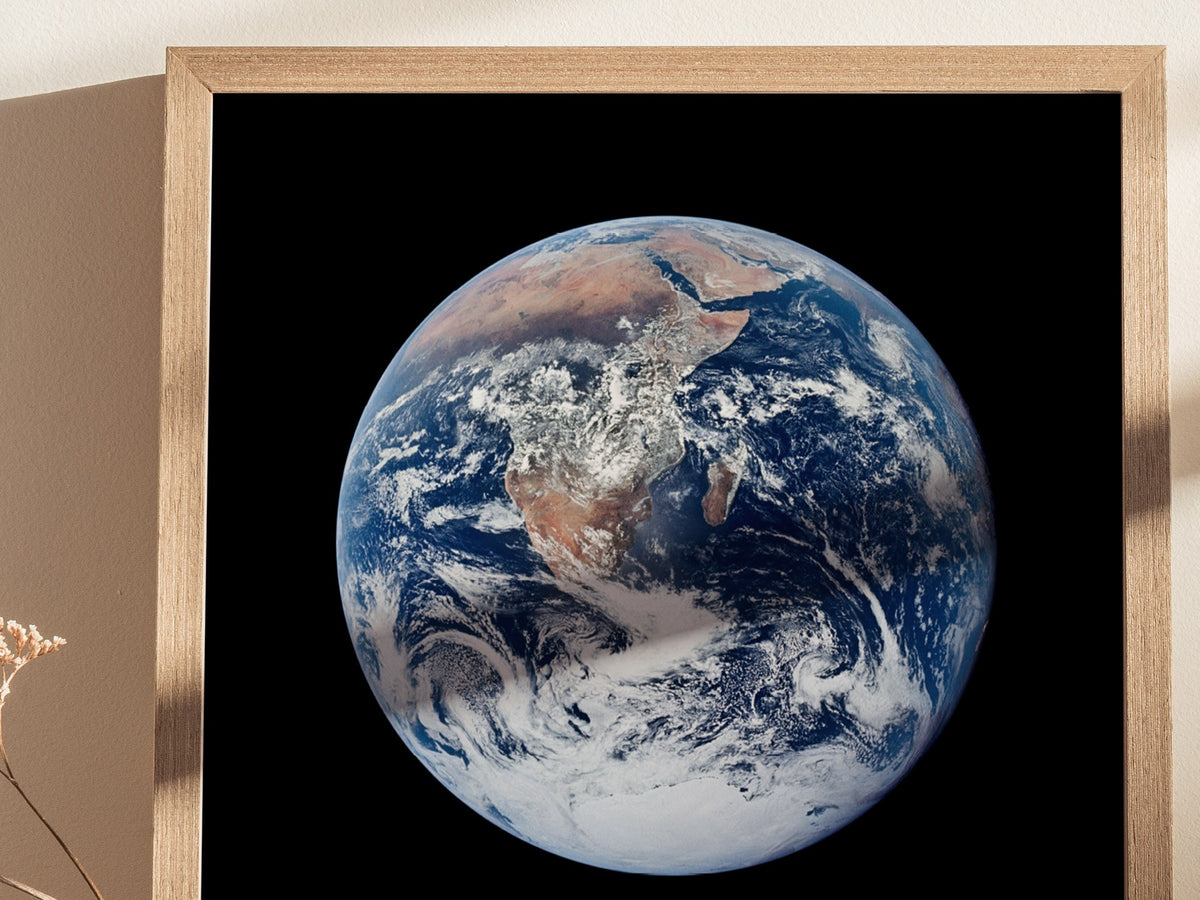 Blue Marble Poster | Nasa Art Print — styled in an interior