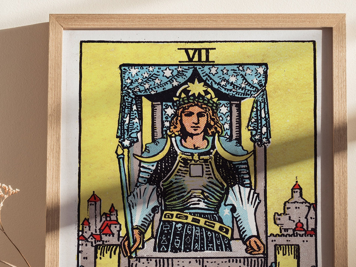 The Chariot Poster | Tarot Art Print — styled in an interior