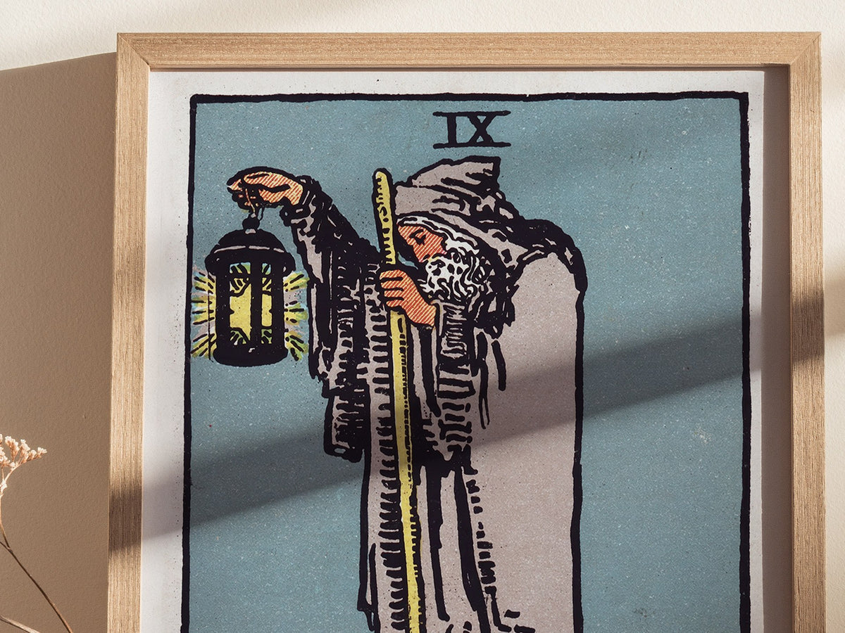 The Hermit Poster | Tarot Art Print — styled in an interior