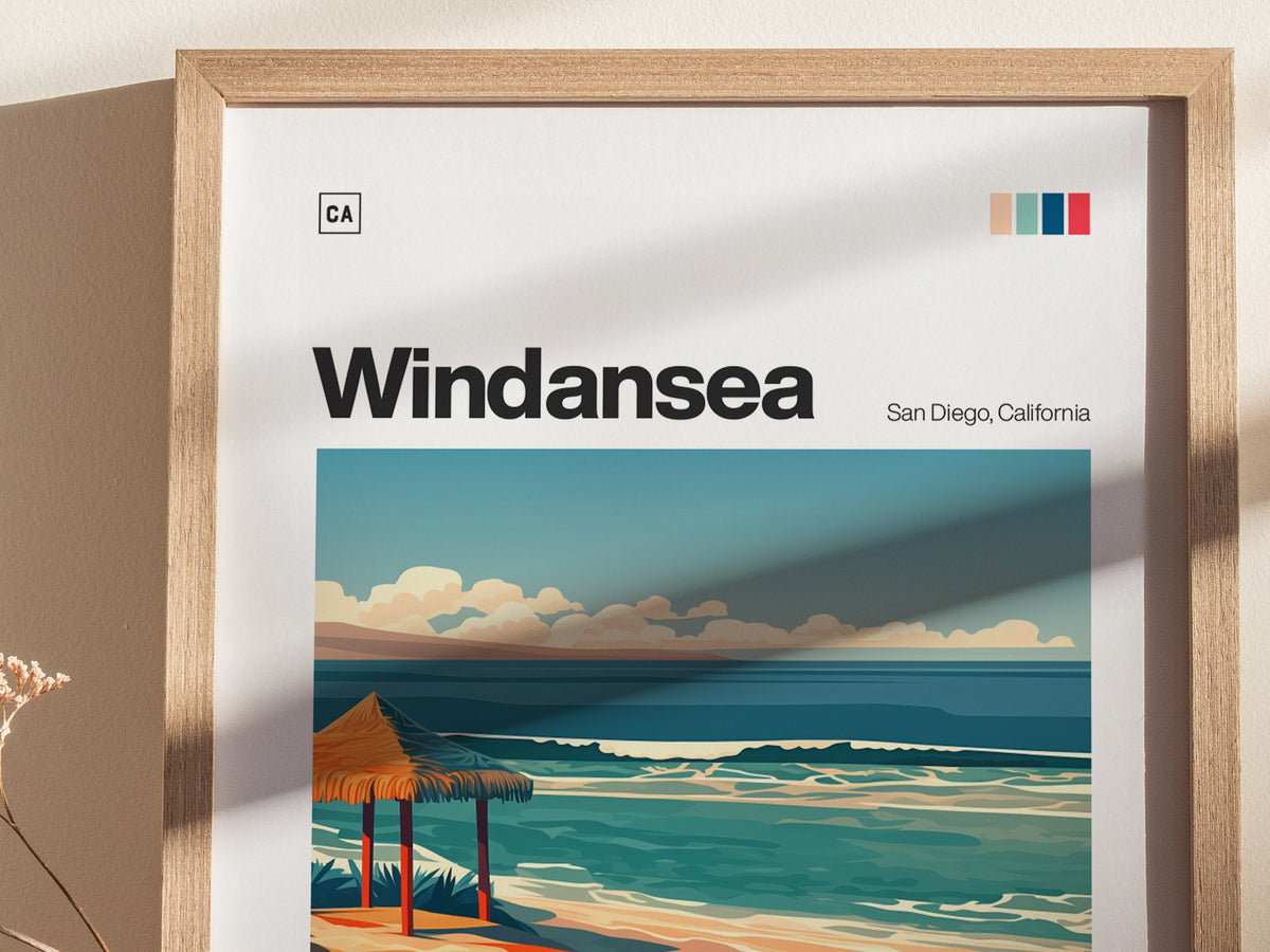 Windansea Poster | Surf Art Print — styled in an interior