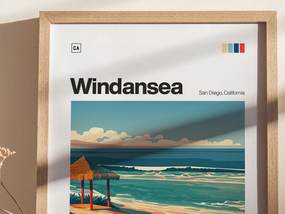 Windansea Poster | Surf Art Print — styled in an interior