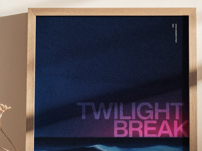 Twilight Break Poster | Exhibit Art Print — styled in an interior