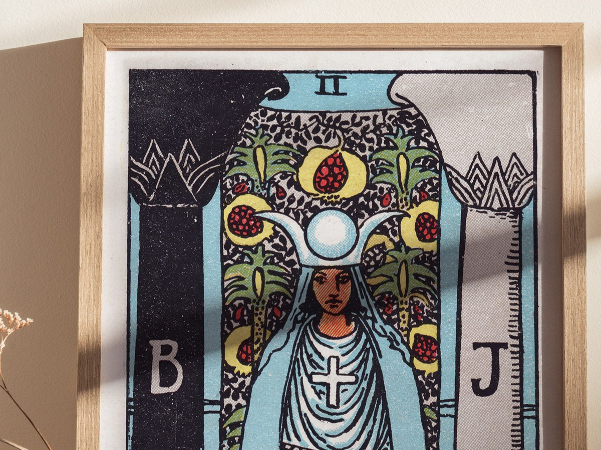 The High Priestess Poster | Tarot Art Print — styled in an interior