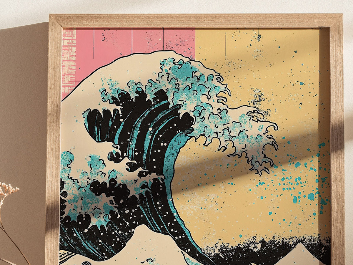 Hokusai Wave - Pop Poster | Travel Art Print — styled in an interior