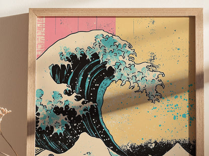 Hokusai Wave - Pop Poster | Travel Art Print — styled in an interior