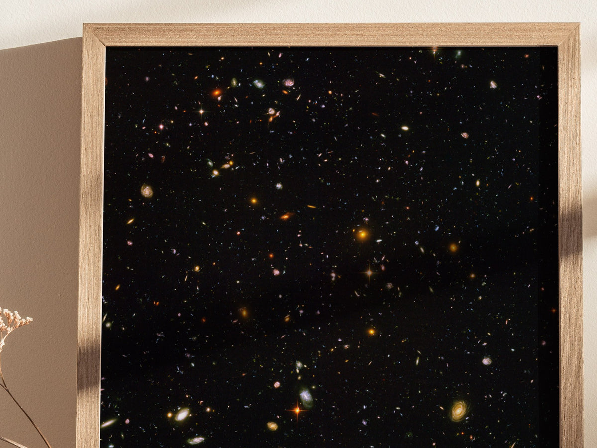 Hubble Deep Field Poster | Nasa Art Print — styled in an interior