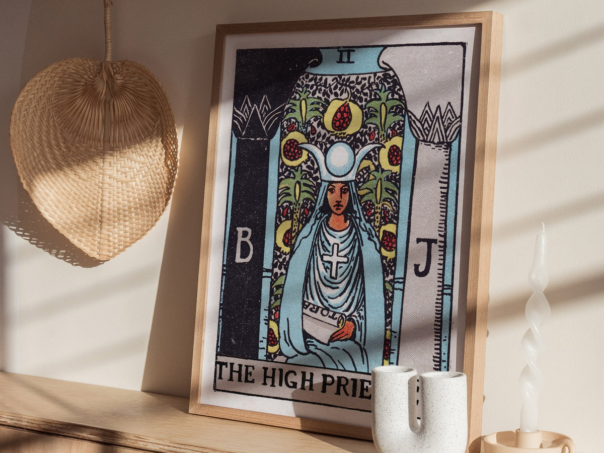 The High Priestess Poster | Tarot Art Print — styled in an interior
