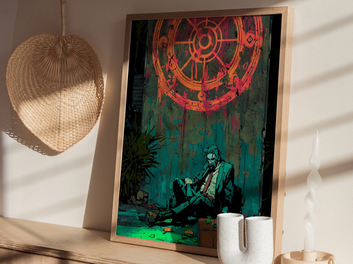 Wheel of Fortune Poster | Tarot Art Print — styled in an interior