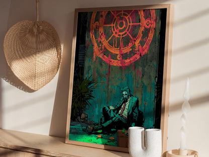 Wheel of Fortune Poster | Tarot Art Print — styled in an interior