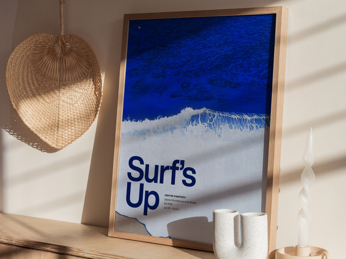 Surf Poster | Exhibit Art Print — styled in an interior