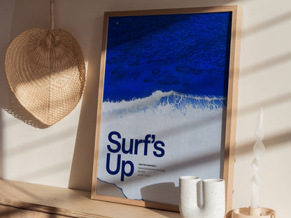Surf Poster | Exhibit Art Print — styled in an interior