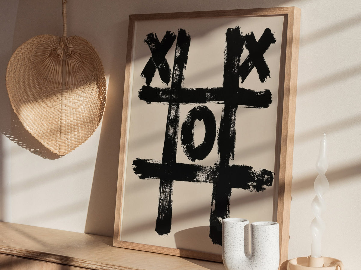 Losing Game Poster | Black and White Black and White Art Print | Game Room Wall Art — styled in an interior