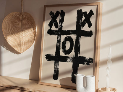 Losing Game Poster | Black and White Black and White Art Print | Game Room Wall Art — styled in an interior
