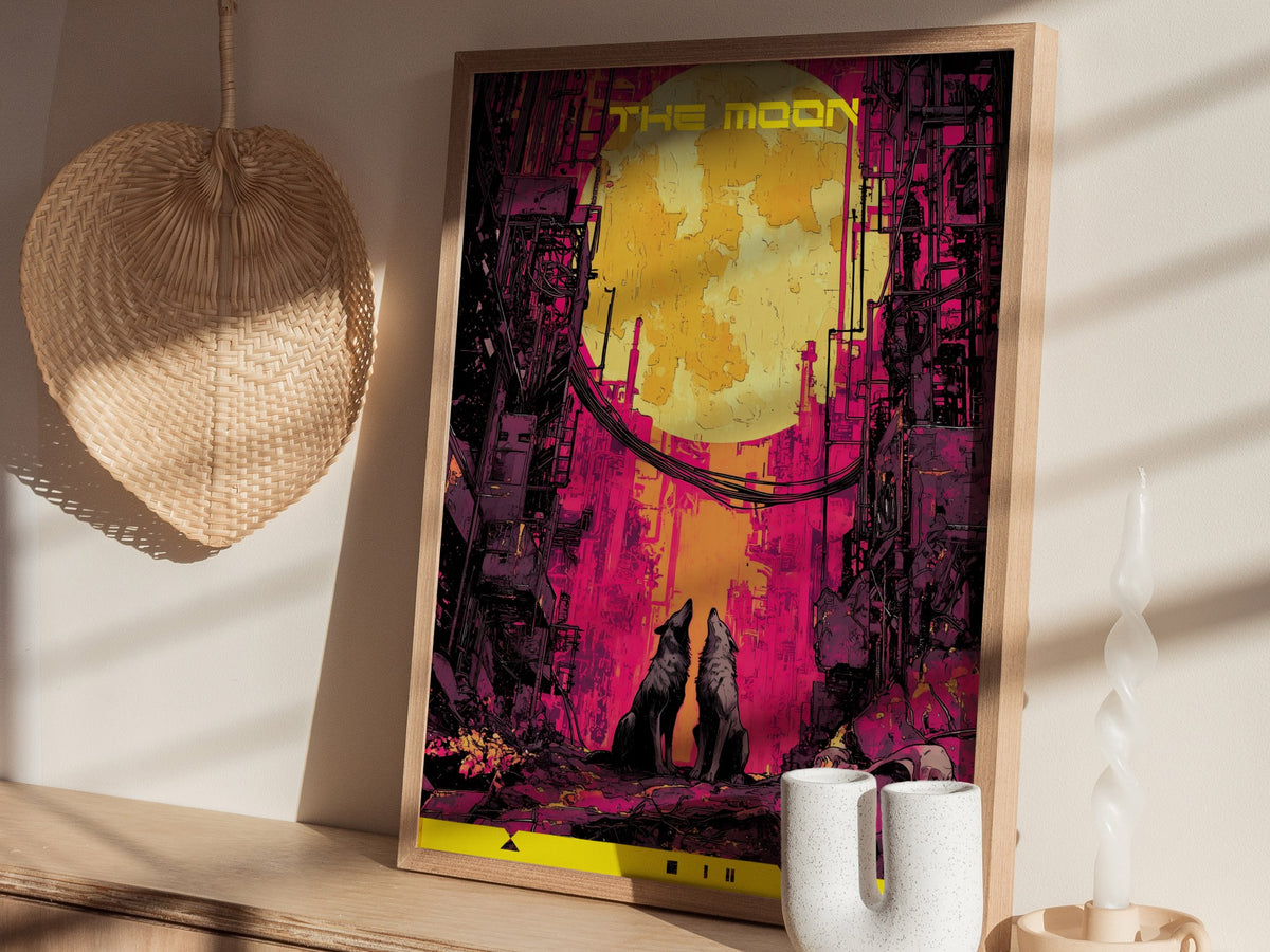 The Moon Poster | Tarot Art Print — styled in an interior